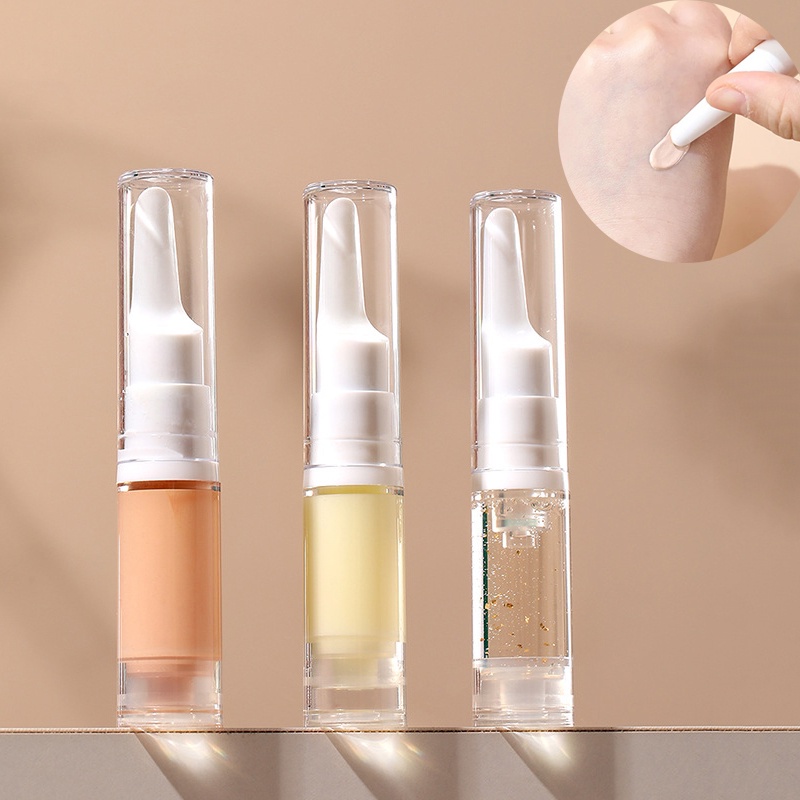 [HOT Sale] 3Pcs Airless Pump Storage Travel Bottle Dispenser Botol Bening Mini Kosmetik Cair Foundation Duckbilled Portable Alat Pengemasan Ulang