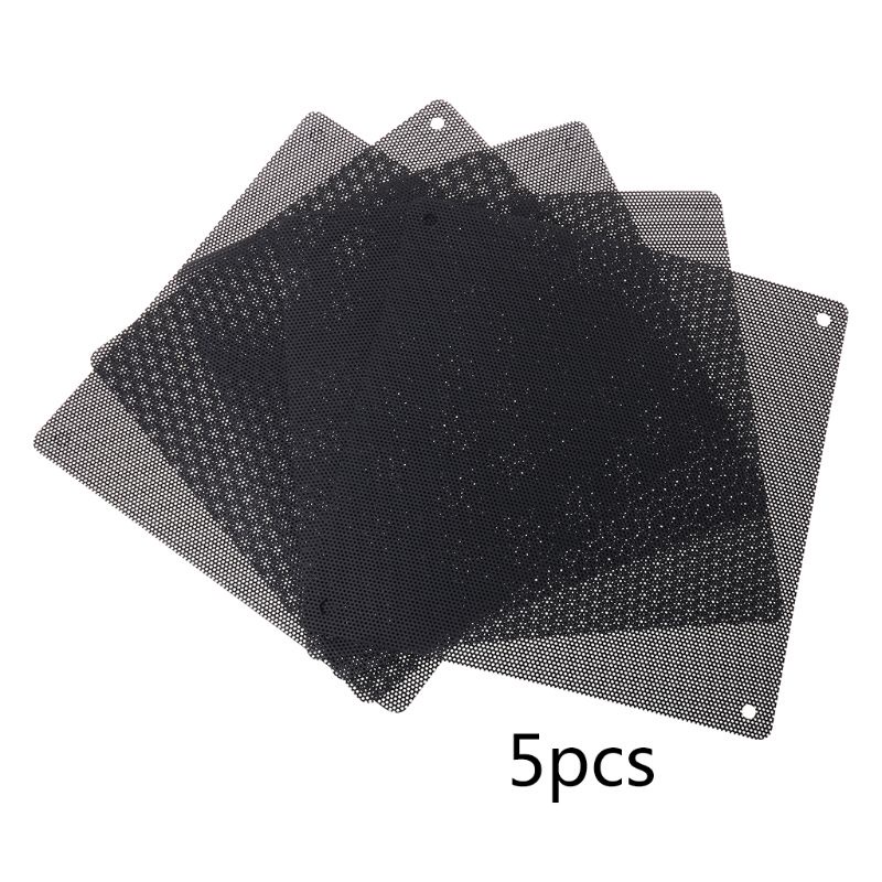 Bt Cuttable Computer Mesh Dustproof Cover Penutup Debu Chassis, 140x140mm PC PVC DIY Untuk Case Fan Cooler Filter Debu Hitam