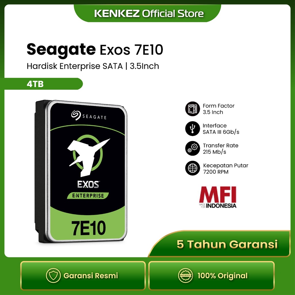 Seagate EXOS 7E10 HDD / Hardisk Enterprise 4TB SATA