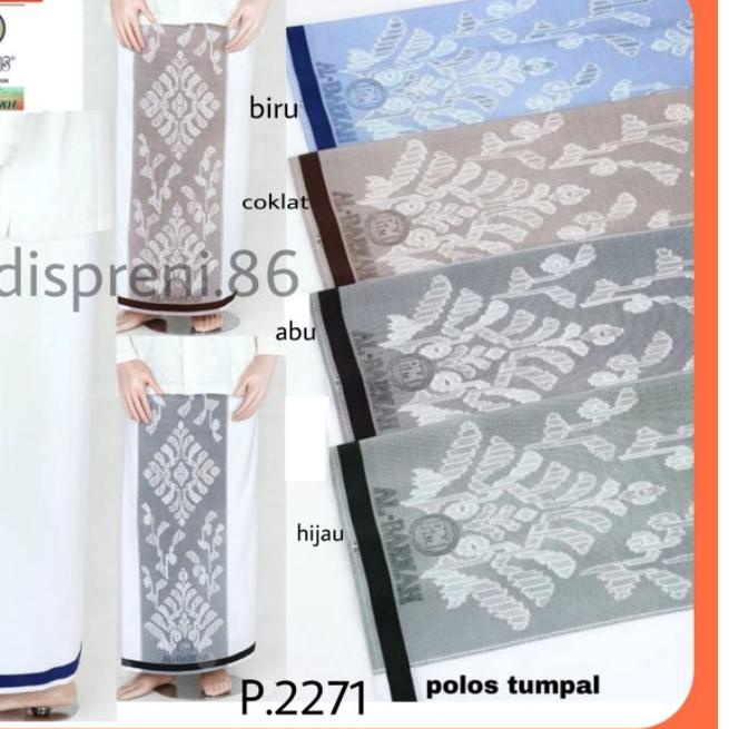 ☼ Sarung Putih Polos Samarinda Jumbo Al-Barkah design Pulau mas ✺