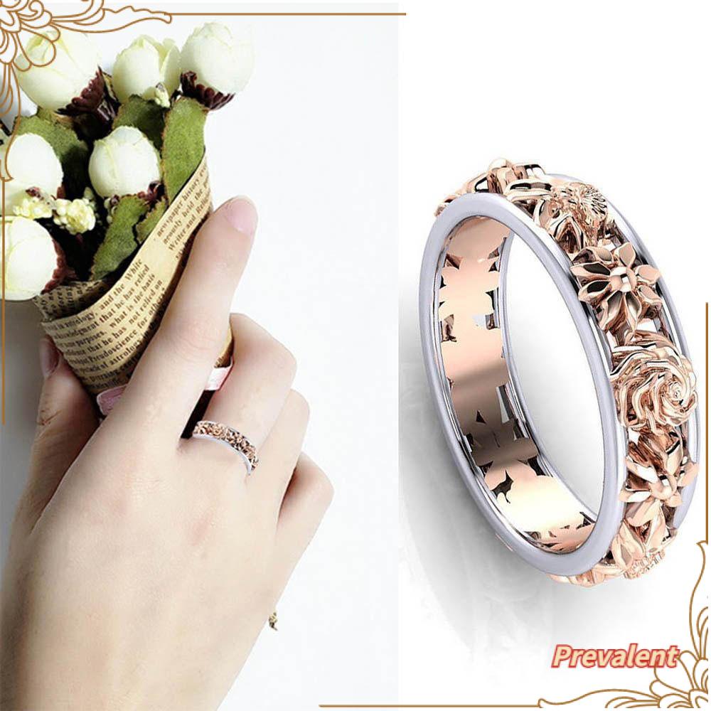 Preva Elegant Ring Wedding Dual Color Handmade Bunga