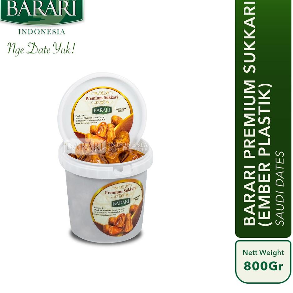 

✭ Kurma Barari Premium Sukkari 800Gr (Kemasan Ember Plastik) Saudi Arabia ✳