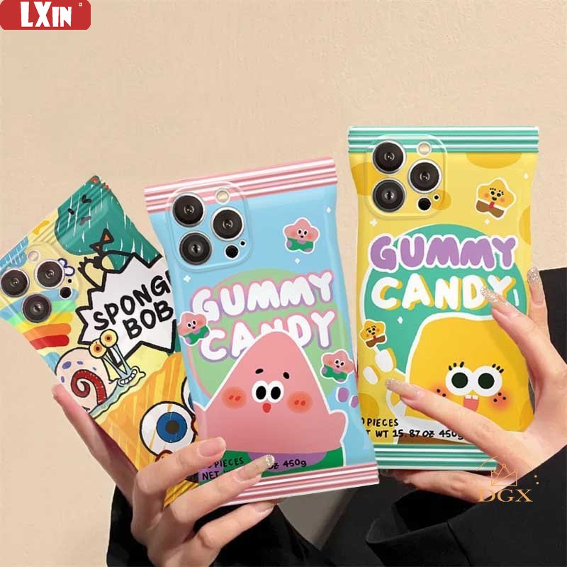 Kartun Spons Case Redmi 10C Note 11 Pro Note11S 10A 9C 9A 10 9T Note10 5G 10s Note9 Note8 Note 9S Poco X3 NFC M3 Colorful Baby Pie Snack Bag Cover