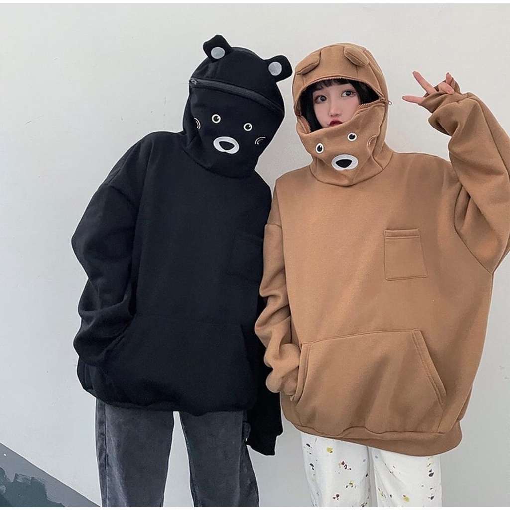 CANDY BEAR HOODIE SWEATER OVERSIZE WANITA LUCU KEKINIAN / SWEATER WANITA KOREAN STYLE