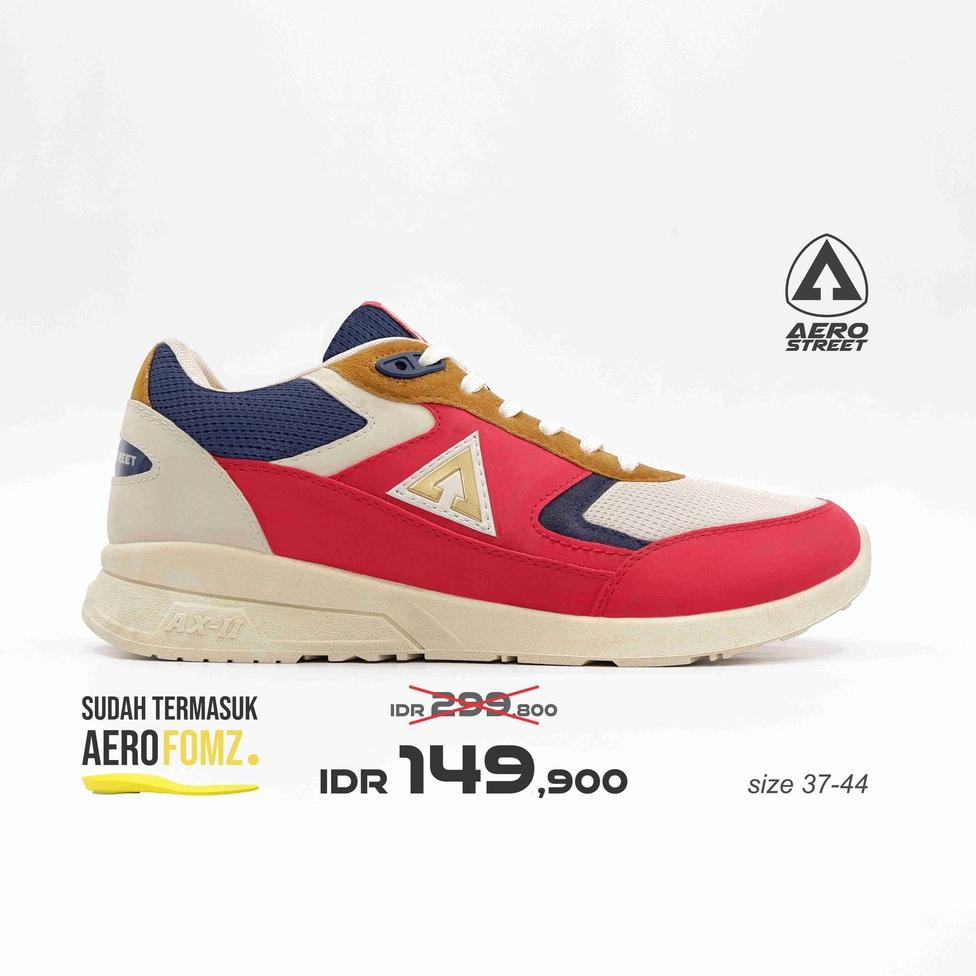 Rekomendasi Aerostreet 37-44 Osaka Krem Merah Navy - Sepatu Sneakers Sport