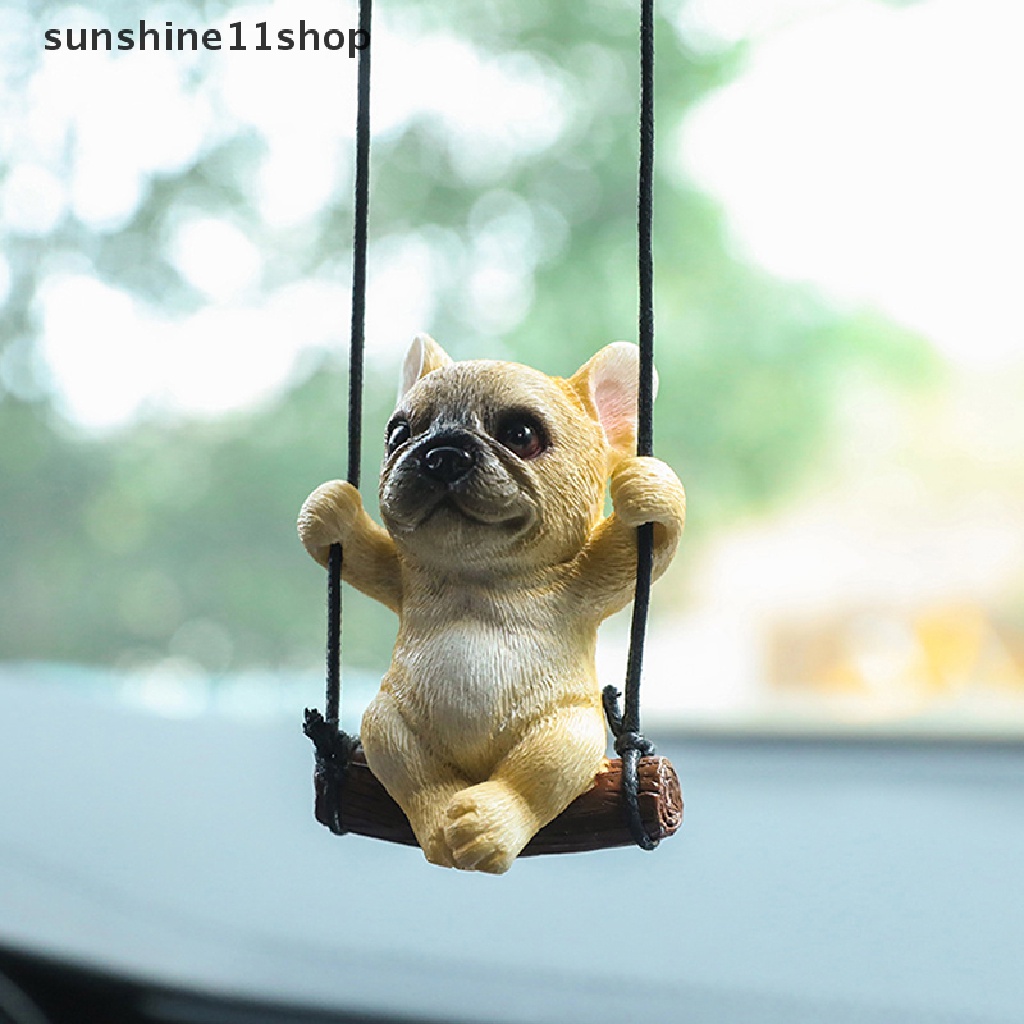 Sho Resin Anjing Lucu Anime Mobil Accessorie Swing Bulldog Liontin Spion Otomatis N