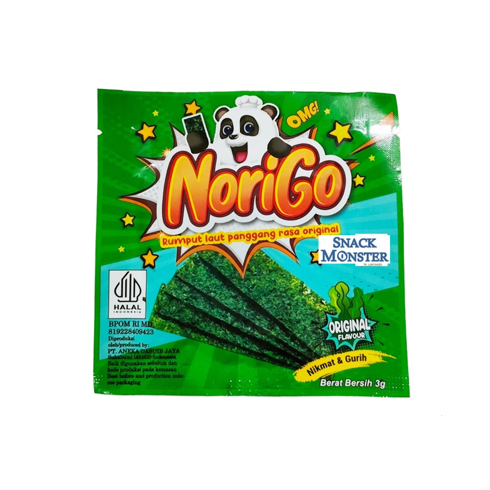 NoriGo Rumput Laut Panggang - Netto 3 gr