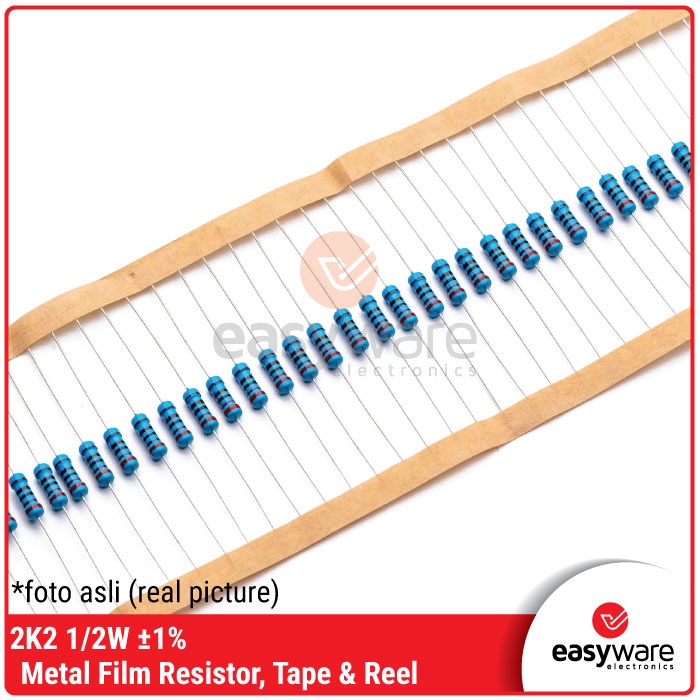 Resistor 2.2K Ohm 1/2W 1% Metal Film Resistor 2K2 0.5 Watt 0.5W