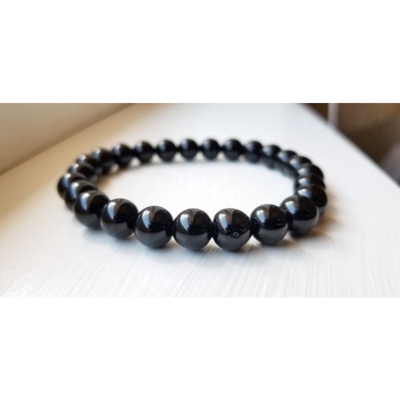 Gelang Natural Grade 4A Black Tourmaline Crystal Bracelet