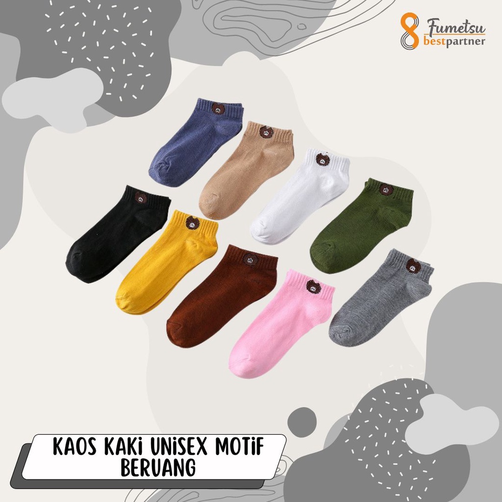 Kaos Kaki Wanita Pria Fashion Unisex Motif Beruang Kaos Kaki Wanita Import Kekinian