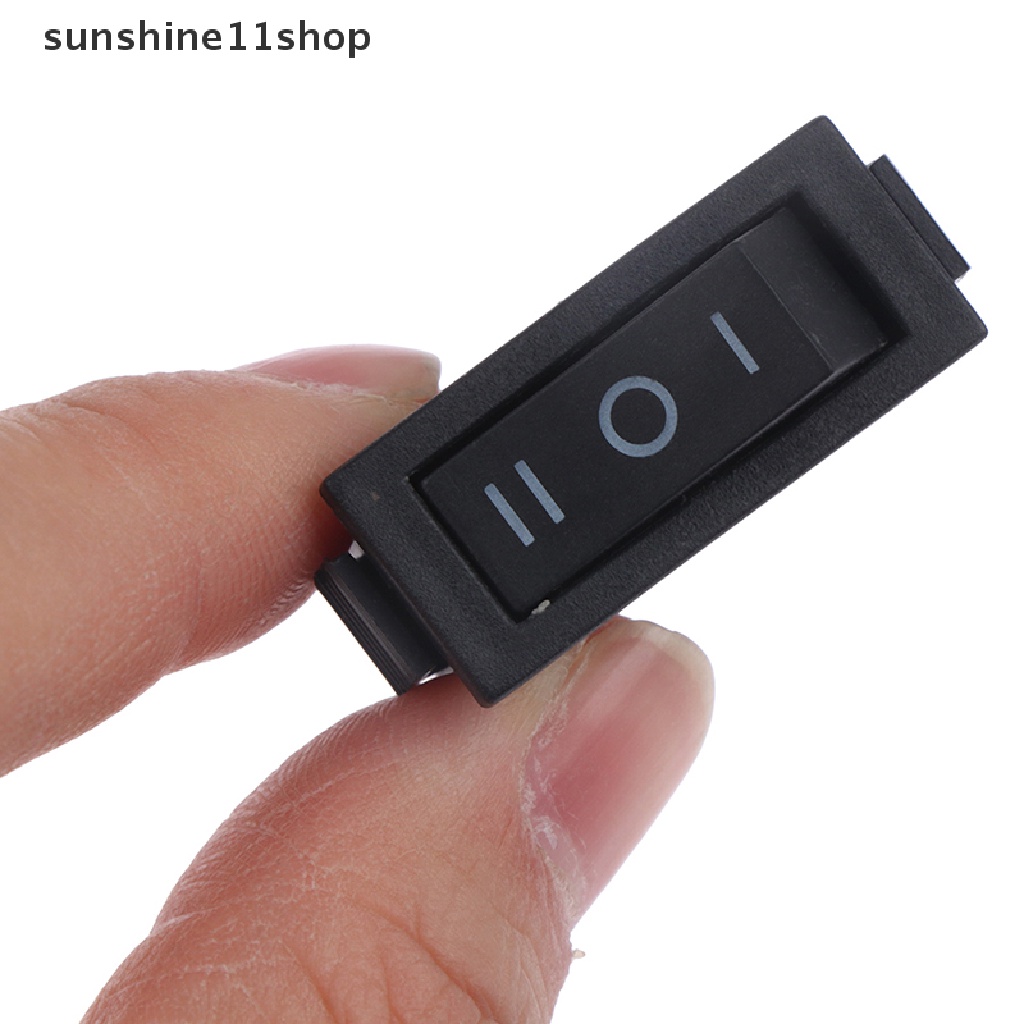 Sho 5pcs 13.5 * 31mm 3pin SPDT KCD3 ON-OFF-ON 3posisi Hitam Boat Rocker Switch N