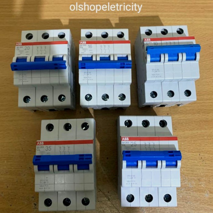 Terlaris Mcb 3 Phase Abb Original Pln 10A 16A 20A 25A 35A