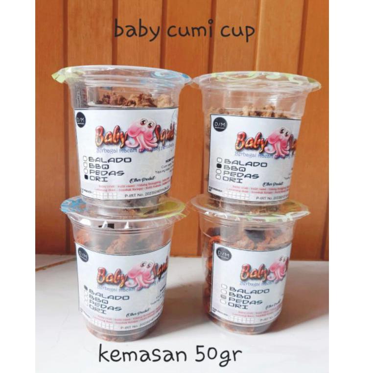 

E98 Baby squid , baby cumi , cumi crispy kemasan cup 50gr PALING DICARI ⇡