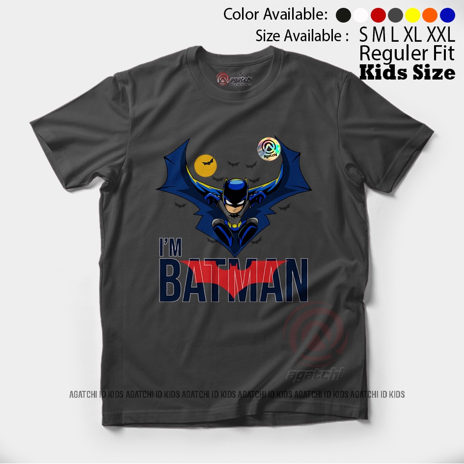 Baju Kaos Atasan Anak Laki - Laki Agatchi Motif Batman V2