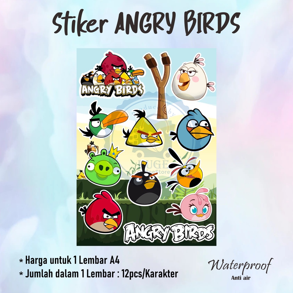 

Sticker Angry BIRDS - Sticker Print & Cut A4 – 12 Sticker karakter - diatas100pcs