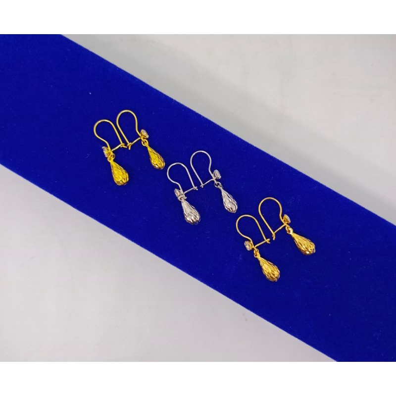 anting kait kacang/anting perak asli silver925 lapis emas/anting fashion wanita import