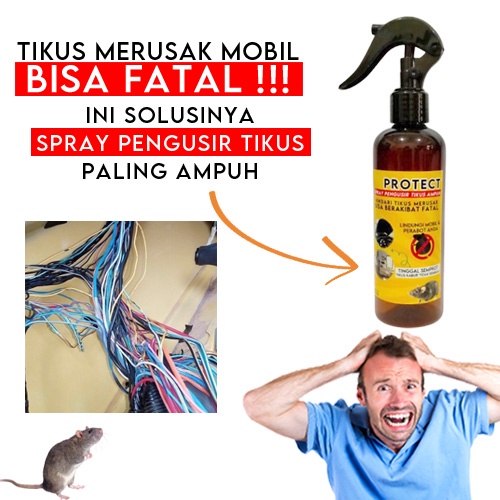 PROTECT Spray Pengusir Usir Tikus Cairan Semprot Semprotan Mobil Ruangan 250ml