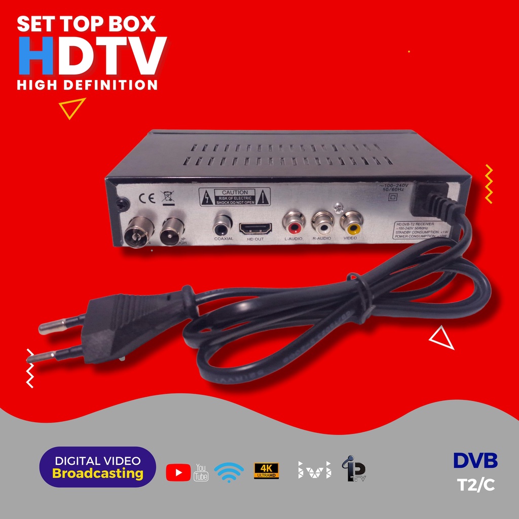 [ READY STOK  ] STB Set Top Box TV Digital Receiver Penerima Siaran Full HD/ STB Wifi Bisa Youtube DVB-T2 (Bisa Dapet Semua Channel )