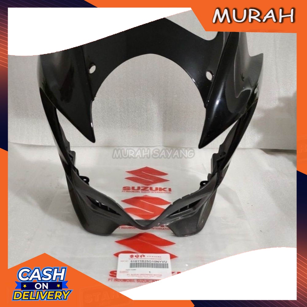 Batok Barong depan Suzuki Satria FU 150 set 2009-2012 Hitam komplit cover bawah kumis Original Promo