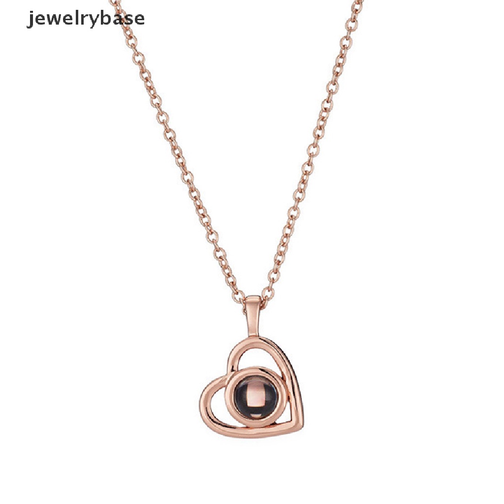 [jewelrybase] I LOVE YOU In 100bahasa Proyeksi Kalung Untuk Memori Cinta Choker Collier Bulat Hadiah Butik