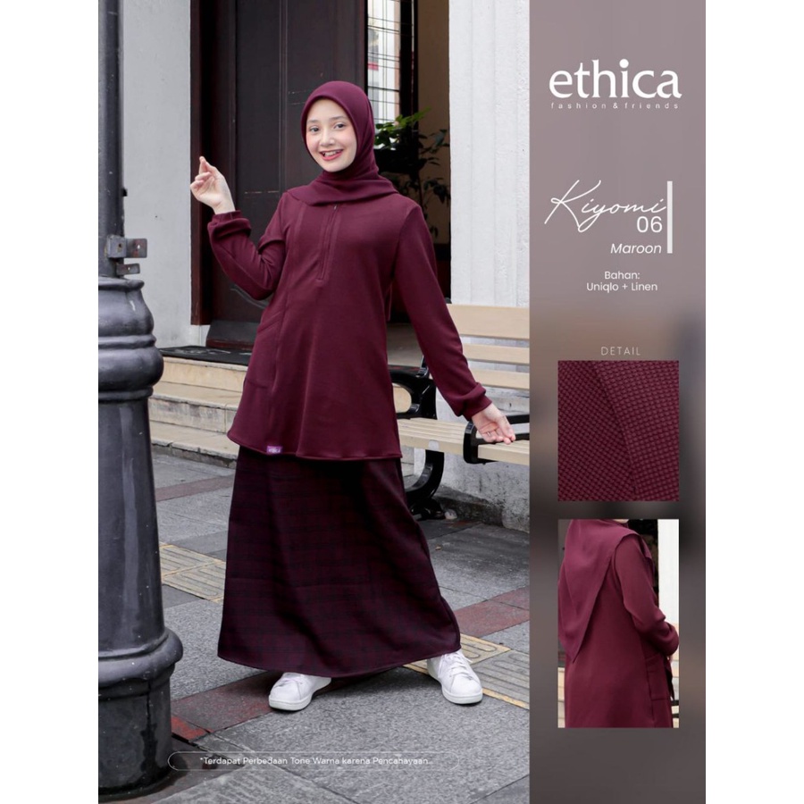 Ethica Kiyomi 06 Setelan Rok Anak Remaja Maroon Dan Mustard