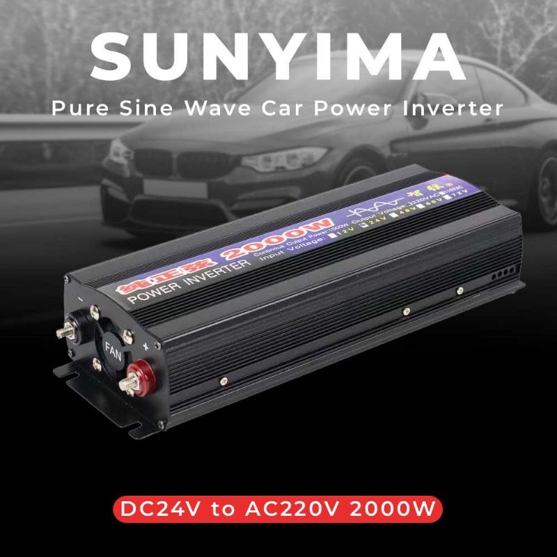 SUNYIMA Pure Sine Wave Car Power Inverter DC 24V to AC 220V 2000W - SY2000