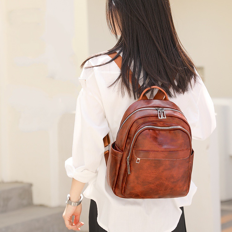 TAS RANSEL WANITA KULIT COKLAT IMPORT NATENIA TA728B7 GENDONG PUNGGUNG SEKOLAH KULIAH KERJA BACKPACK KOREA REMAJA FASHION KEKINIAN CEWEK MURAH BRANDED BATAM PREMIUM