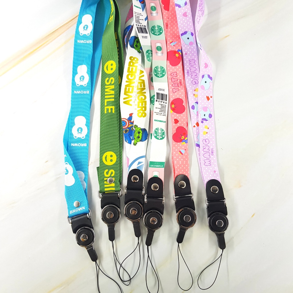 ENZ ® TALI GANTUNGAN HANDPHONE LANYARD MOTIF / TALI GANTUNGAN ID CARD UNIVERSAL PANJANG 45 CM 1263