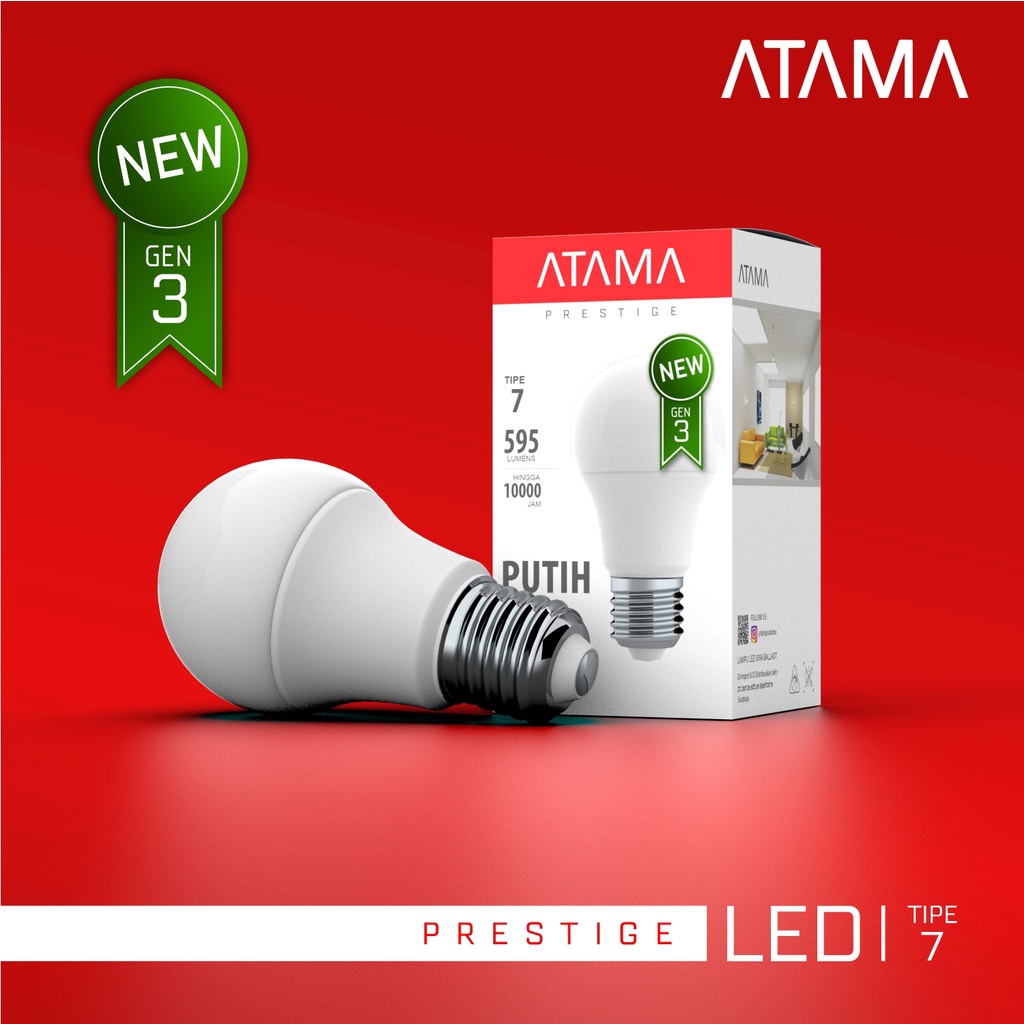 Lampu LED BULB ATAMA PRESTIGE Tipe 7 GEN 3 (NEW) Putih