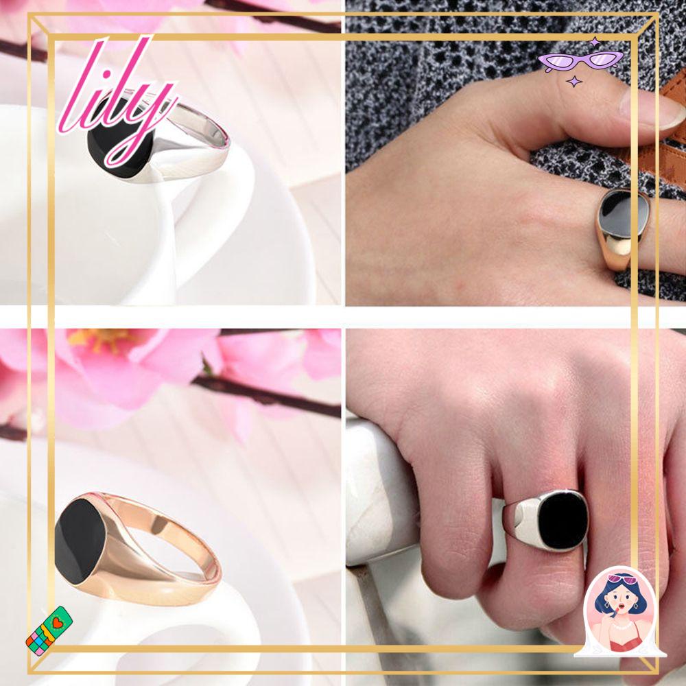 Lily Ukuran 8-12 Pria Cincin Hadiah Perhiasan Warna Perak Emas Solid Dipoles