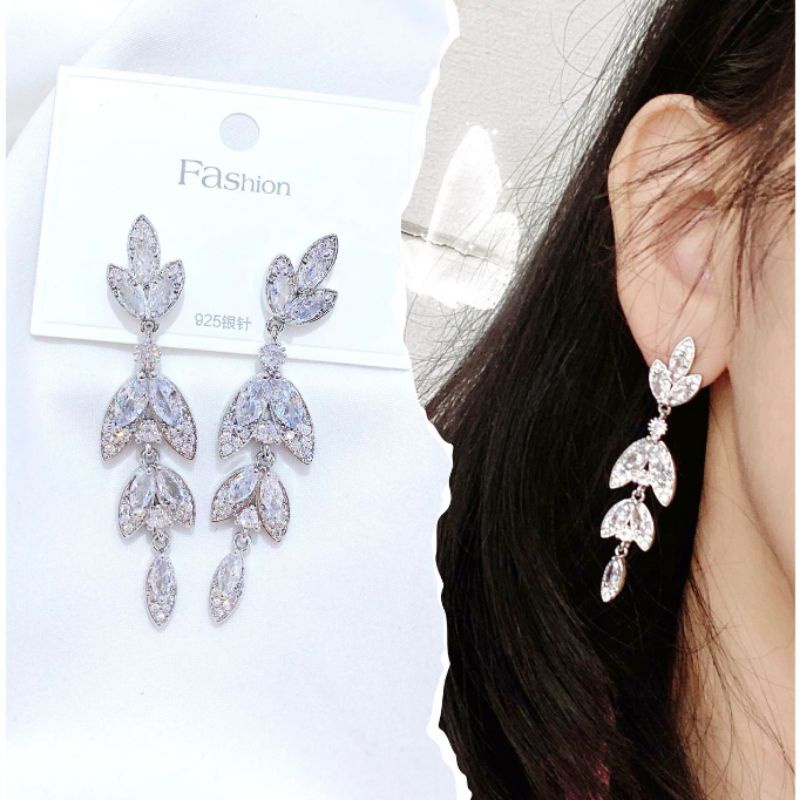Anting Silver925 Perak Premium Quality Mata kilau Anti Karat anti alergi anting premium as09