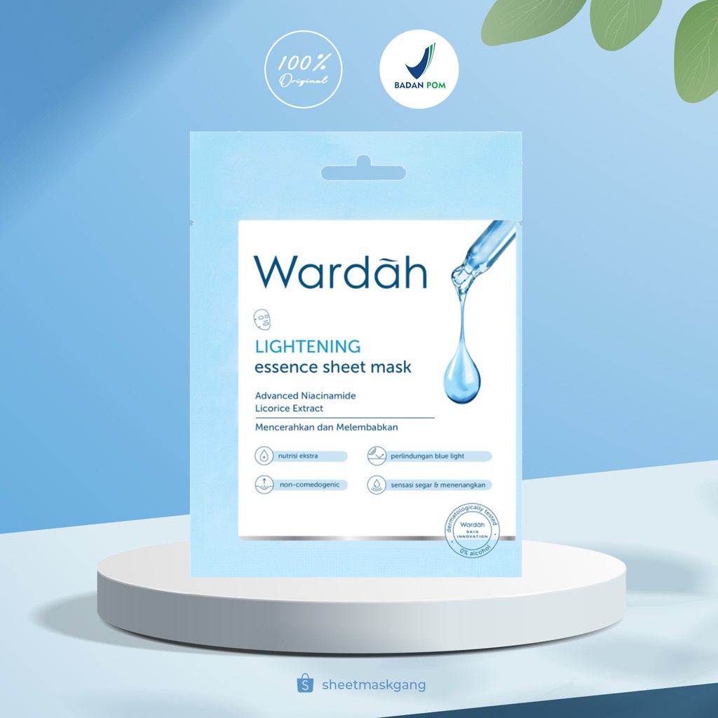 (READY &amp; ORI) Wardah Lightening Essence Sheet Mask Masker Wajah BPOM 20ml