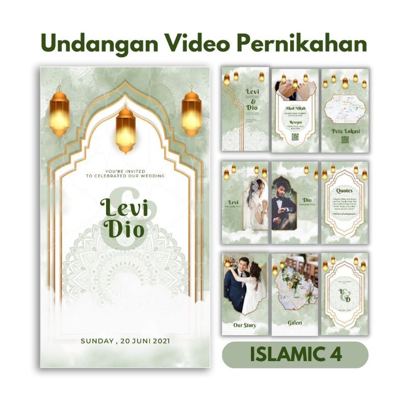 Undangan video | undangan digital | undangan pernikahan tema islami murah dan cepat pakai foto dan t