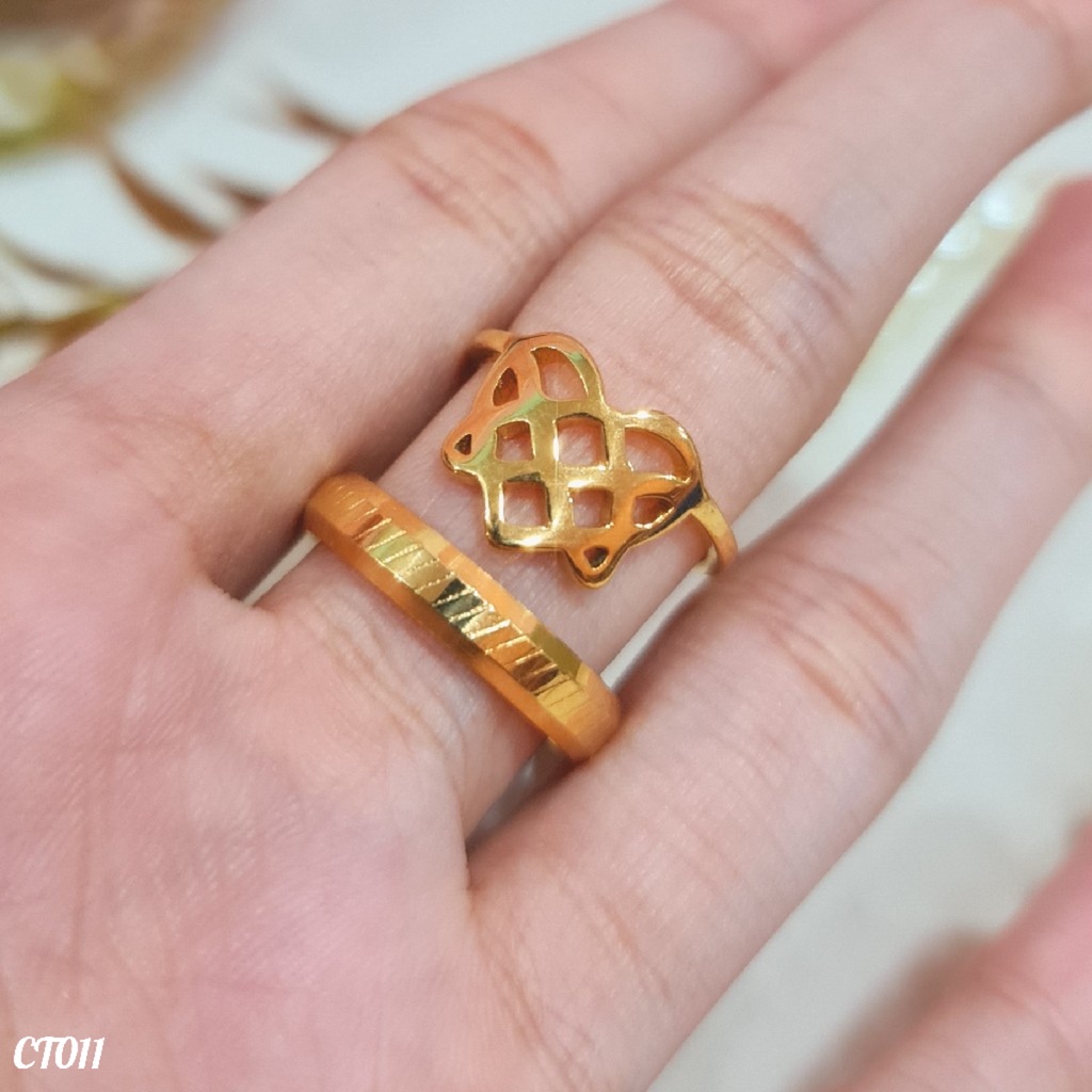 PGX Cincin Titanium Couple Tunangan Aksesoris Fashion Perhiasan Anti Karat - CT011