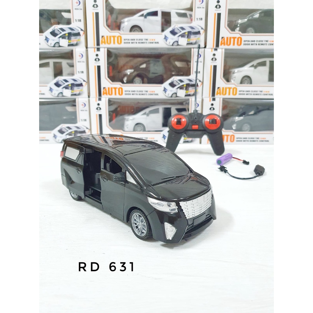 RC Mobil ALPHARD Open Sliding Door warna Hitam / Putih 1:18 (CHARGER)