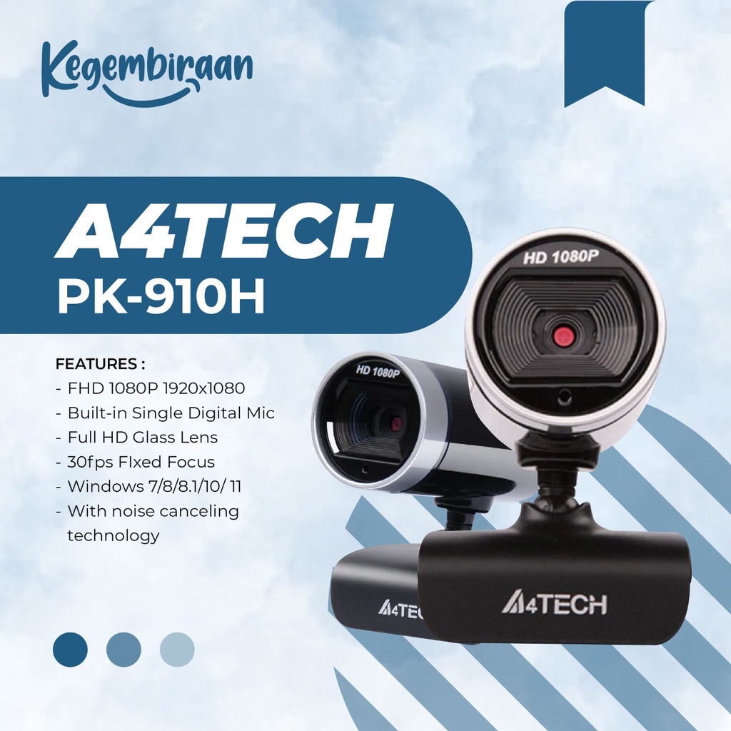 WEBCAM FULL HD 1080P PK-910H Black Webcam PC Laptop Komputer