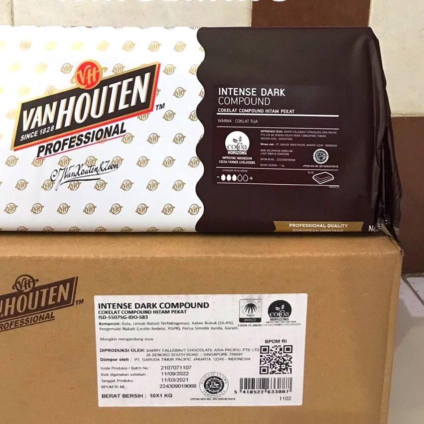 

۝ Van Houten Dark Compound Intense 1 kg | Coklat Batang Van houten ➧