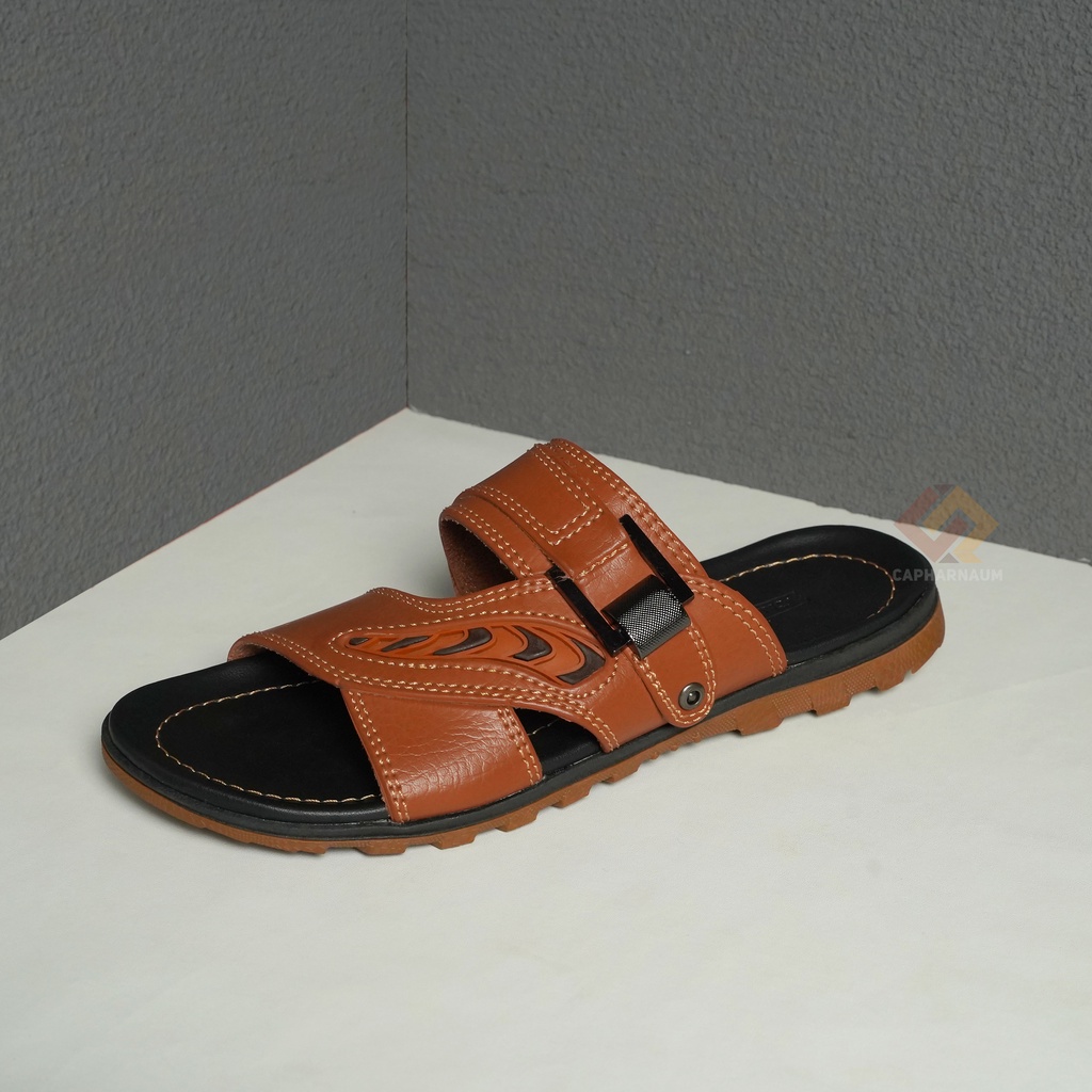 Capharnaum [BNG 201] Sandal Slide Pria Sandal Selop Pria Sandal Kulit Gesper