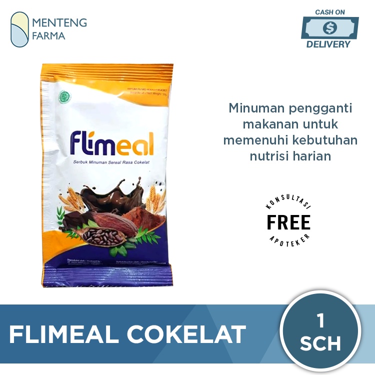 Flimeal Coklat Vegan Sachet 50 Gr - Minuman Sereal Bernutrisi