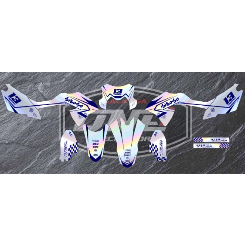 Decal sticker KLX BF KLX 150 DTRACKER CROME PELANGI NO START CARBON GOLD