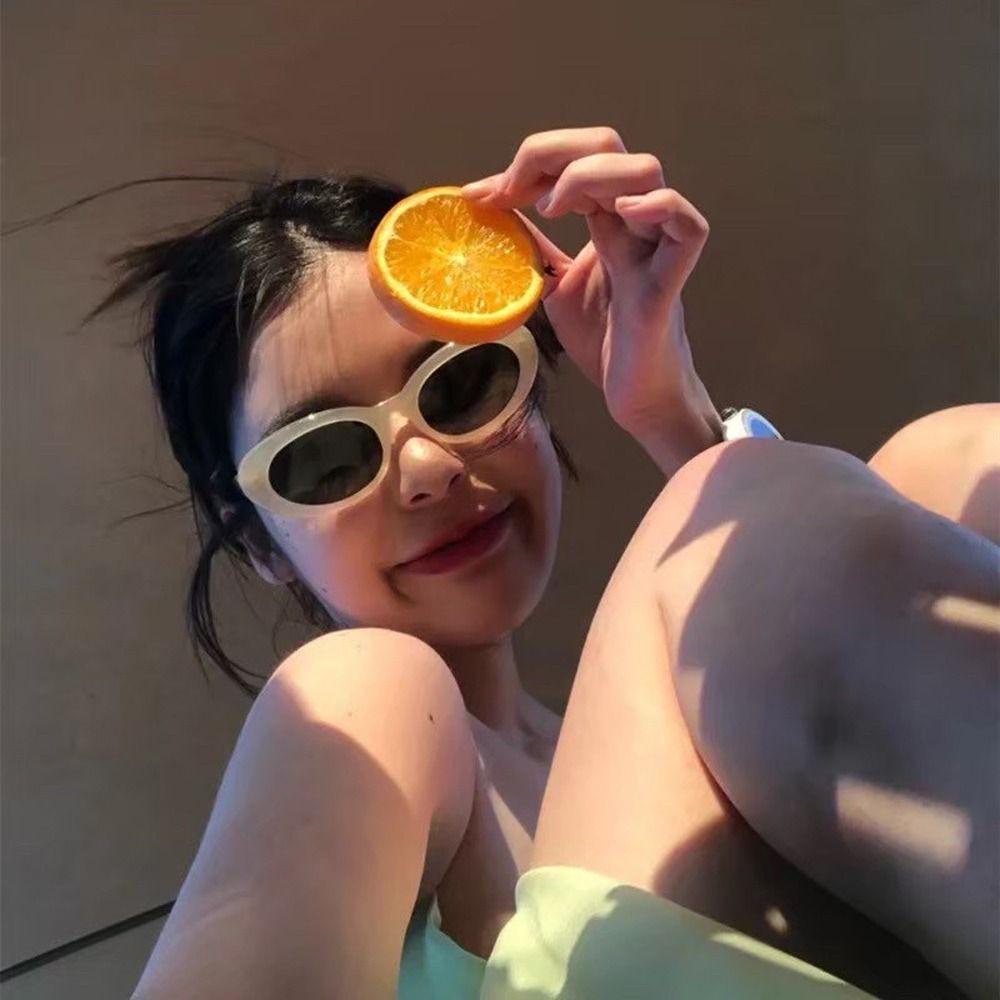 Needway   Wanita Kacamata Hitam Seaside Kacamata Elegan Keren Jennie Yang Sama Kacamata Bersepeda Hip Hop Kacamata Di Luar Kacamata Oval Frame Shades Sun Glasses