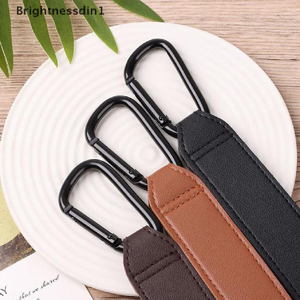 [Brightnessdin1] 1pcs pu Leather Baby Bag Stroller Hook Rotate 360derajat Rotatable Multi-Fungsi Stroller 2in1 Metal Hook Stand Accessorie Boutique