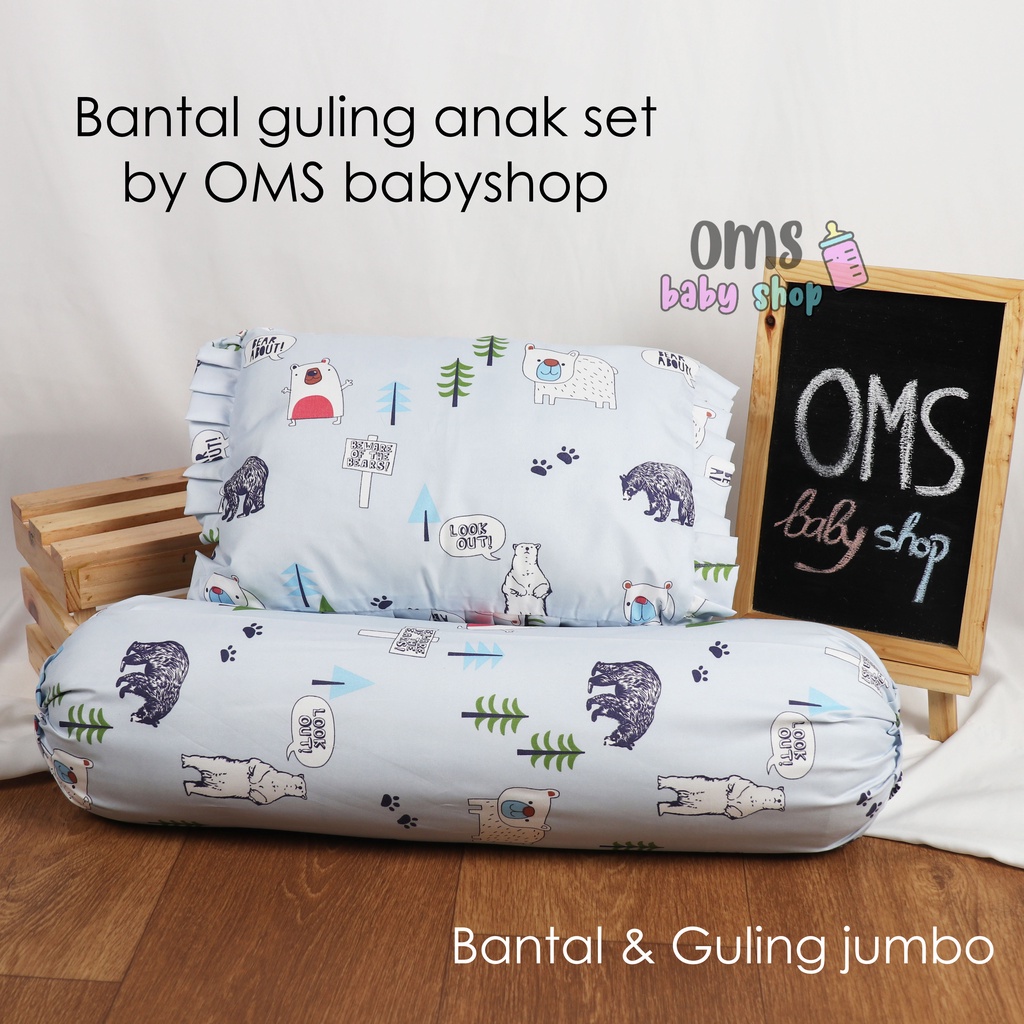 OMS BABYSHOP! Bantal guling anak JUMBO bantal + sarungnya (motif karakter) TERMURAH PREMIUM QUALITY / Bantal Balita