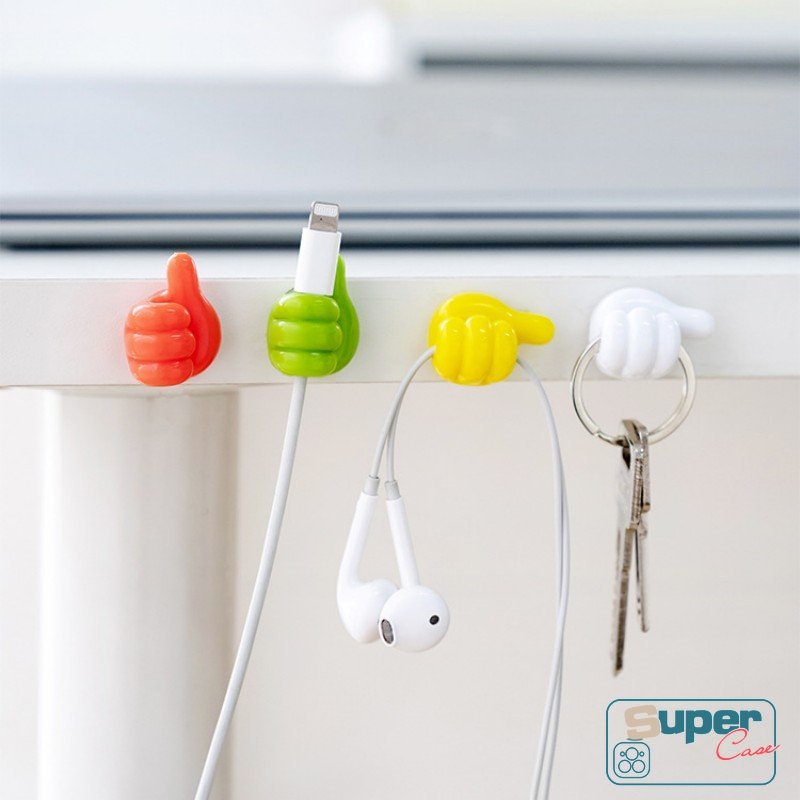 Kreatif 3D Jempol Kunci Gantungan Hook Hoom Perekat Diri Dekorasi Dinding HookOffice Tanggal Garis Kabel Klip Kawat Meja Organizer