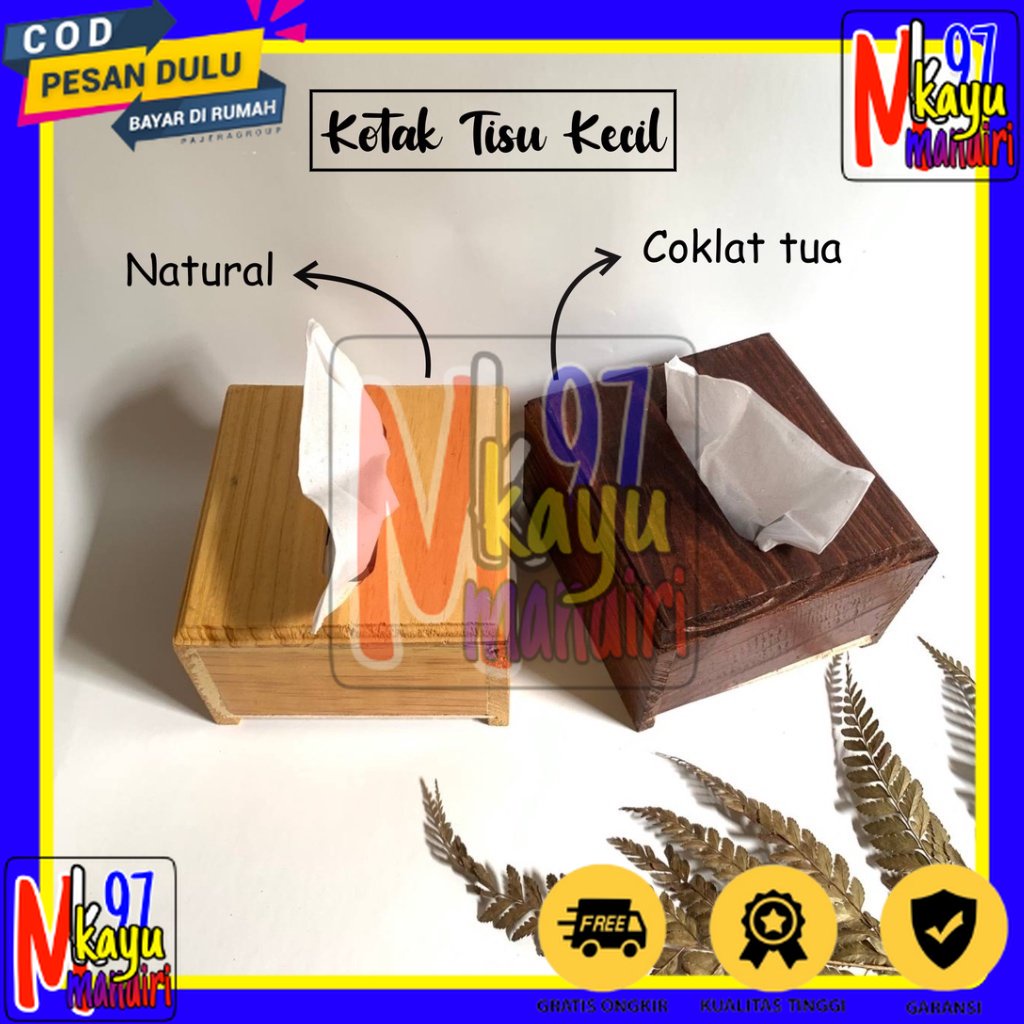 KOTAK TISU SMALL/ TEMPAT TISU KAYU KECIL / BOX TISSUE / KOTAK TISU KAYU PINUS