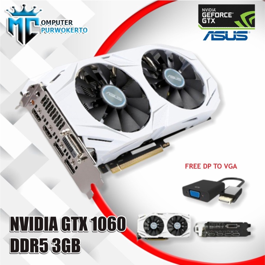 VGA CARD NVIDIA GTX 1060 3GB DDR5 256 BIT - DP TO VGA