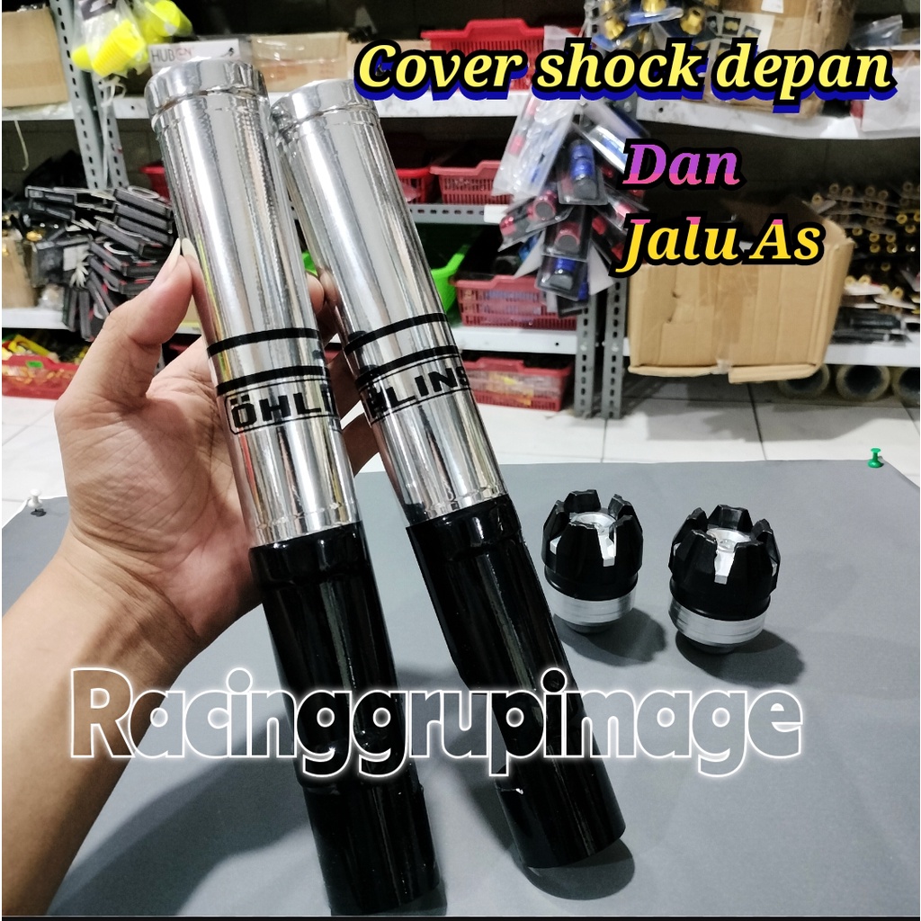 Cover Tabung shock sok depan semua motor beat cover tabung shock sok beat cover shock depan beat -silver chrome