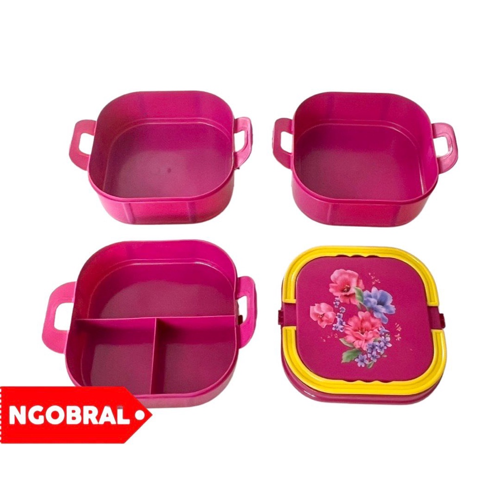 Hot Product Rantang Susun 3 Plastik Rantang Makanan Motif Bunga Rantang Susun 3 Rantang Susun 3