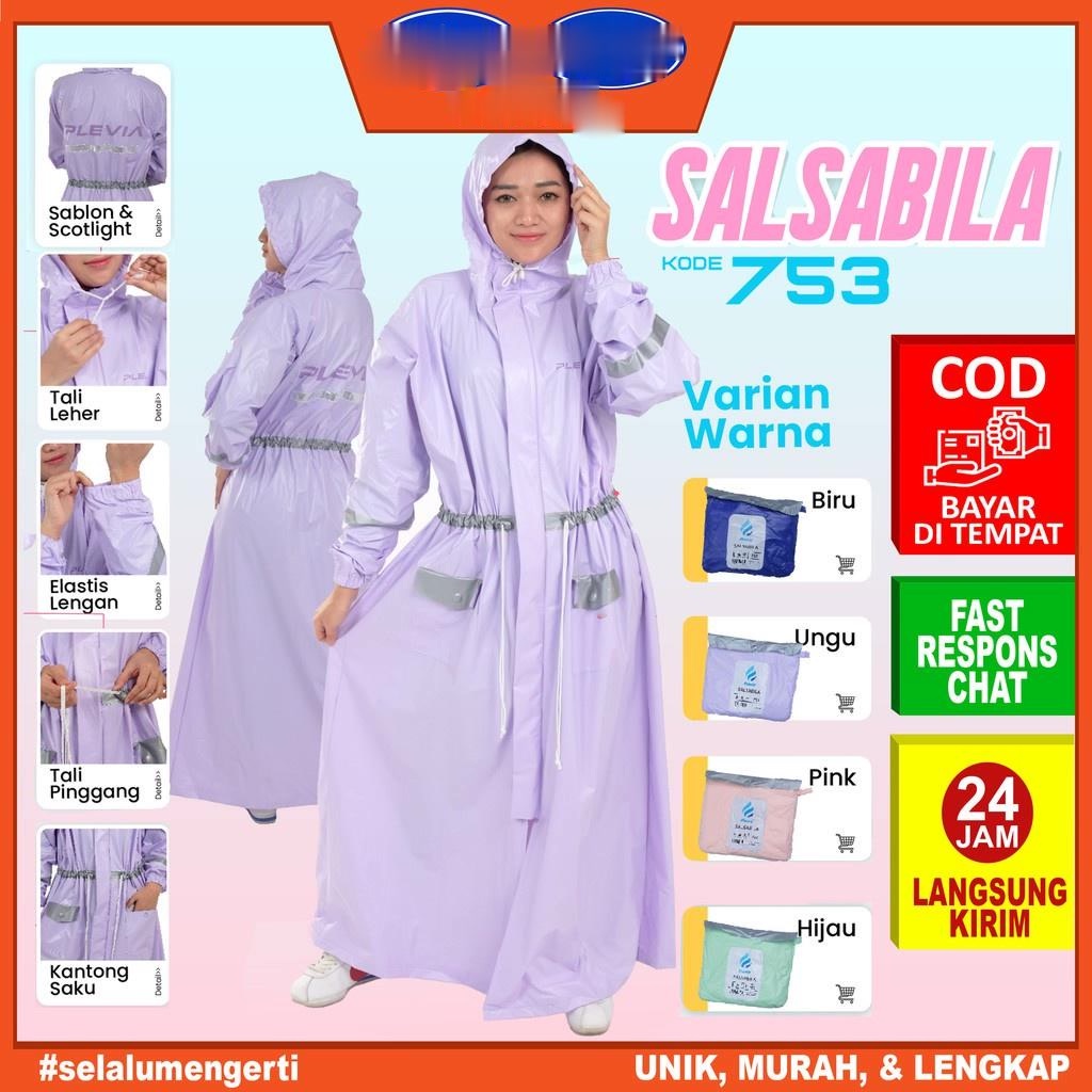 MCC AKSESORIS Jas Hujan Plevia Gamis Salsabila 753 / Jas Hujan Gamis 753 / Jas hujan rok - Plevia