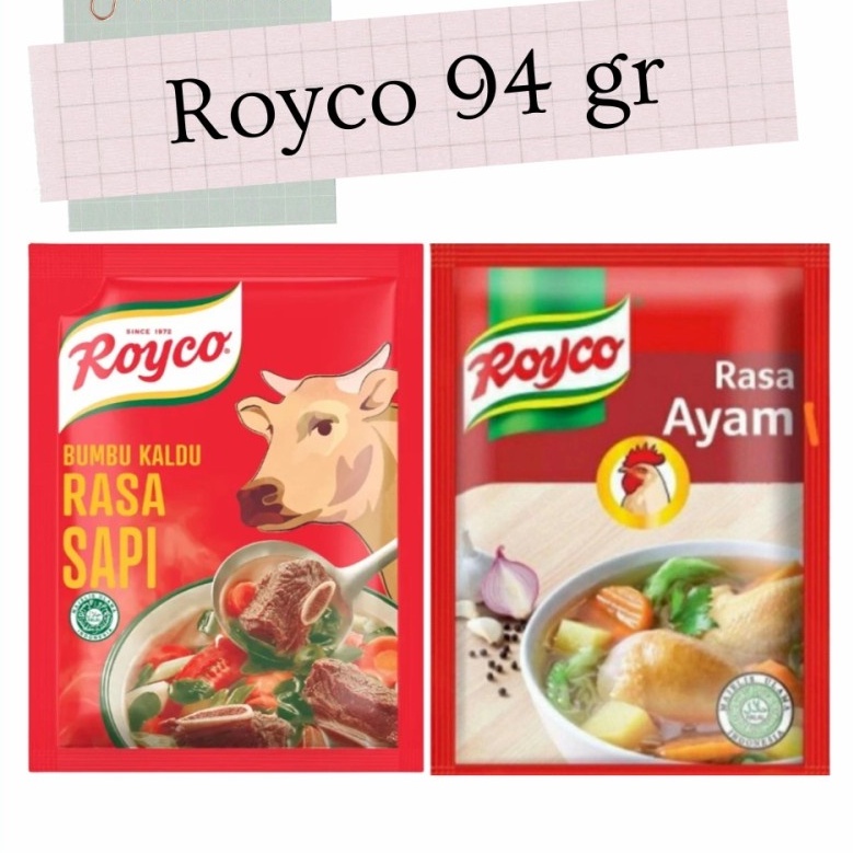 

Royco Bumbu Kaldu Ayam & Sapi Penyedap Rasa Penyedap Makanan - Royco sapi 94gr / Royko ayam sachet royko sapi sachet TERLARIS